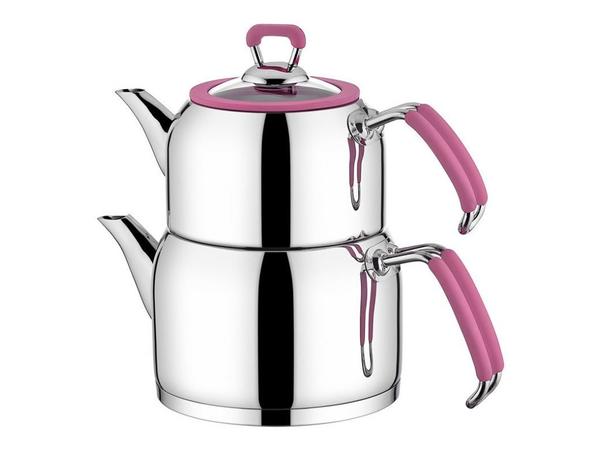 Taç Keyf-i Dem Büyük Boy Çaydanlık | Pembe | TAC-5823