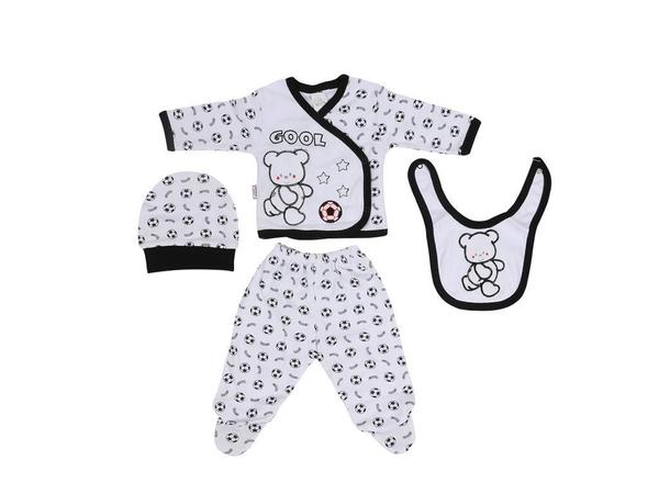 Fanatik Hastane Çıkışı Bebek Zıbın Seti 5 Parça Siyah Beyaz