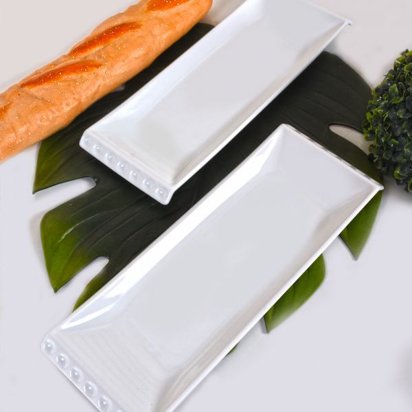 Beyaz Selen Kayık Tabak 33 Cm 2 Adet | Keramika