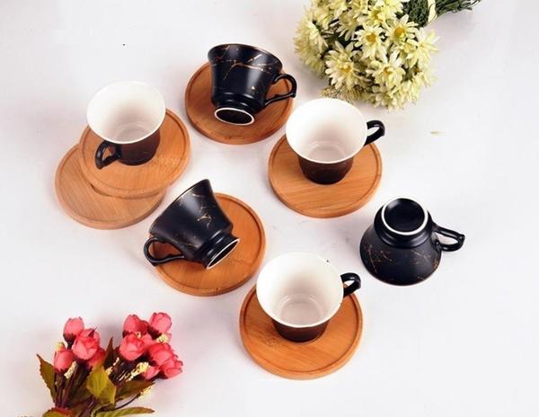 Bayev Damar Desen 6 Kişilik Fincan Takımı Ve Ahşap Altlığı 101146-12-