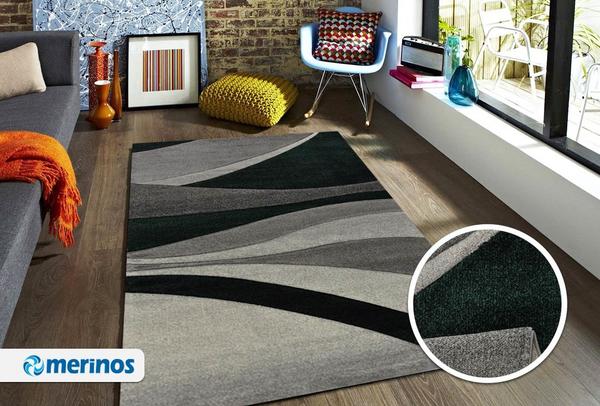 Merinos Diamond Deluxe Halı | Gri & Yeşil | 22677-954-Grey-Green