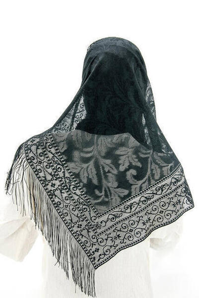 Zarte Baumwolle Tüll Schal schwarz