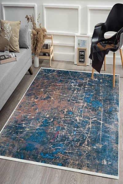 Birkilim Yıkanabilir Dekoratif Halı İpeksi Kaymaz Taban | MLN-IP-HS-548