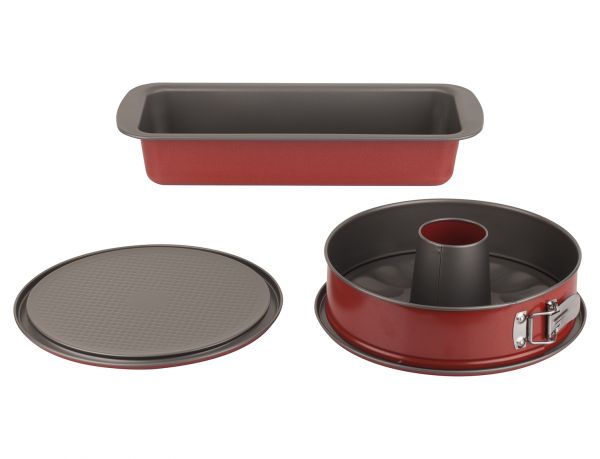 006-01-ENSEMBLE DE MOULE À GÂTEAU À 3 PINCES COULEUR ROUGE