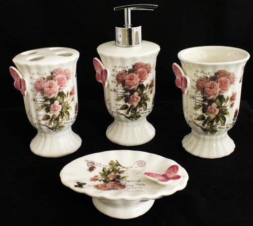 Dematex porselen banyo 4 adet Kelebek Letter set