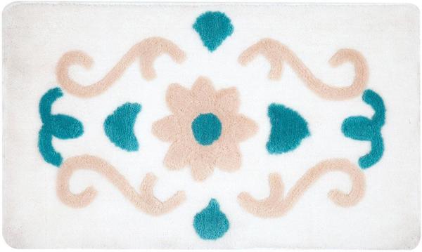 Tac Comfort Lüks Karmiel Banyo Hali Seti 3 Parca Turkuaz Bej