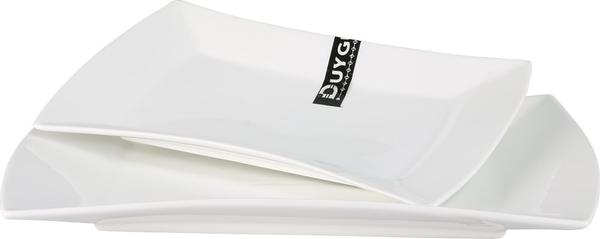 Duygu 2/4/6 Parça Servis Tabağı Kare Porselen | Beyaz | Dg-3411