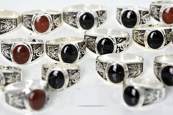 معطف النبالة العثماني 2 خاتم حجر ملون 42 قطعة - 6113