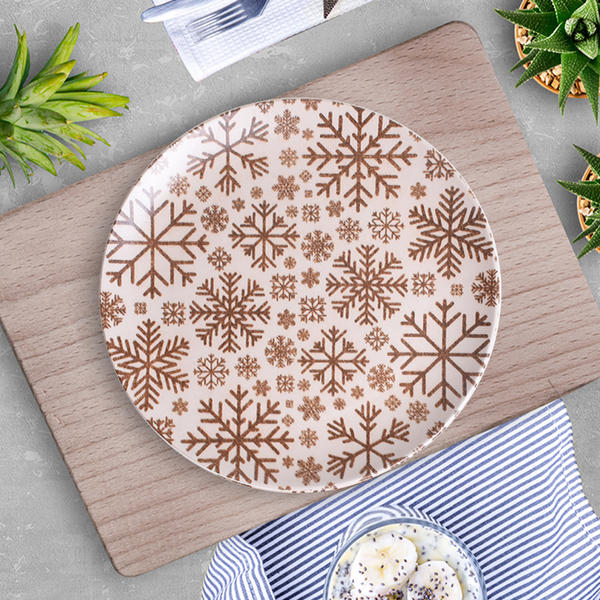 Snowflakes Serving Plate 26 Cm 6 Pieces - 17967 | Keramika