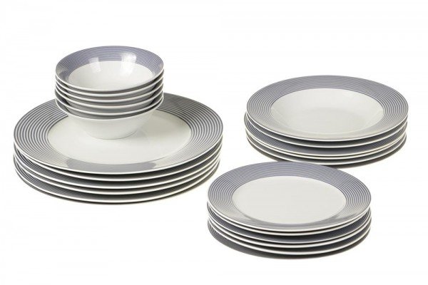 Bricard Fossan 24 Parça Porselen Yemek Takımı Yuvarlak | 6 Kişilik