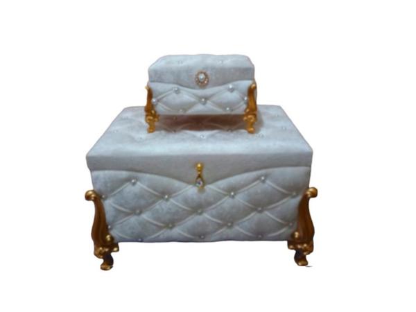 Dowry Quilted Pearl Clara 2 Piece Dowry Chest Cream