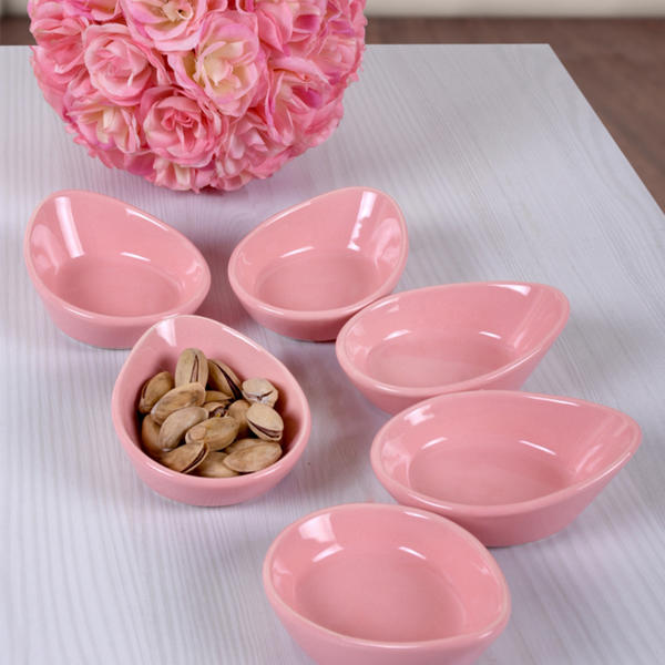 Mini Gondole Rose Snack / Sauce Bol 8 Cm 6 Pièces | Keramika