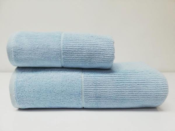 طقم مناشف حمام قطن مزدوج من تيفاني أزرق