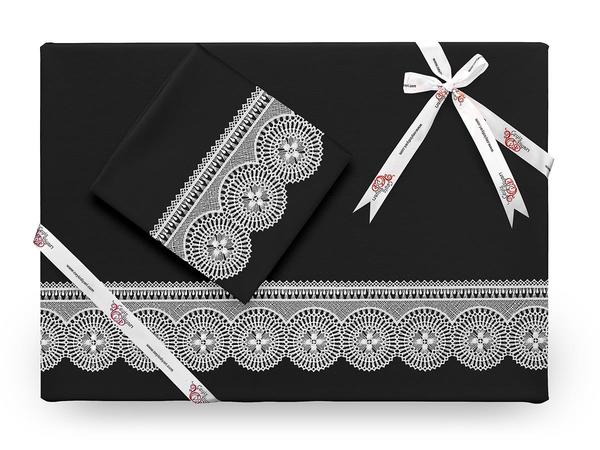 Birella Plain French Laced Duvet Cover Set Black