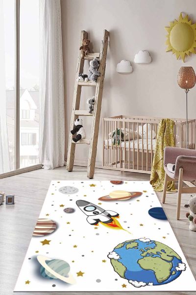 Birkilim Yıkanabilir İpeksi Kaymaz Taban Çocuk Odası Halısı | MLN-IP-HT-278