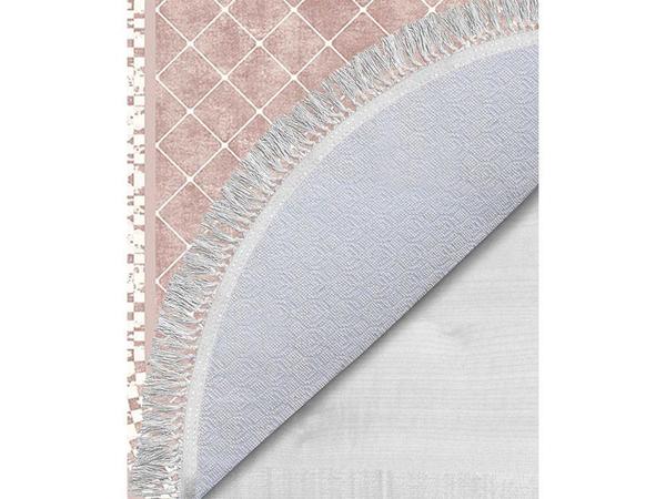 Ensemble de 2 tapis de bain ovale à franges Dama Powder