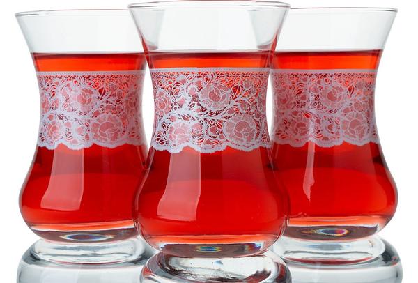 Lav 6'lı Gonca Çay Bardağı Seti | 135cm | Dmt-303-sb3388