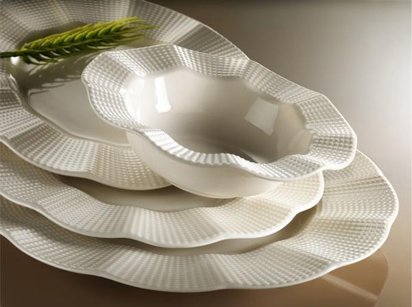 Kütahya Milena 24 Parça Porselen Yemek Takımı 6 Kişilik | Krem Beyaz|