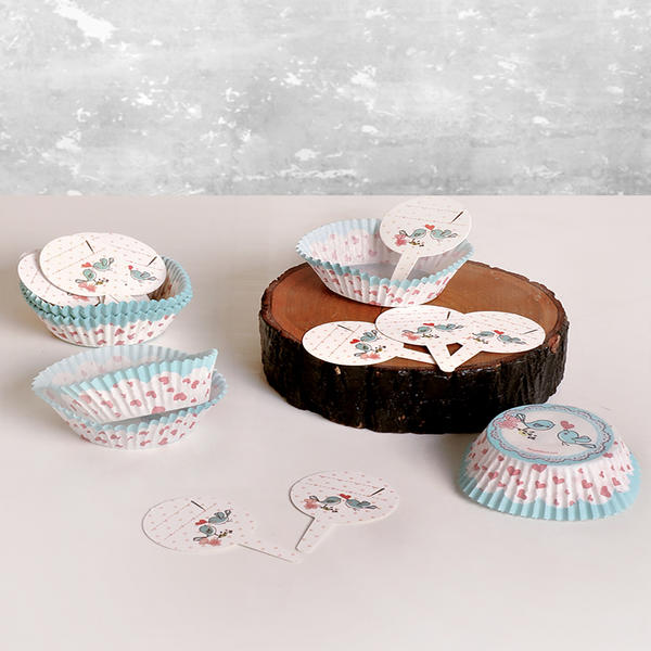 Yeşil Kuş Kürdanlı Muffin 50 x 35 25 Adet | K+