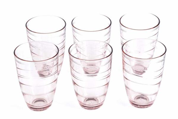 Paşabahçe Meksika 6 Parça Su Bardağı Seti | Pembe | 360ml | 52460-Rose
