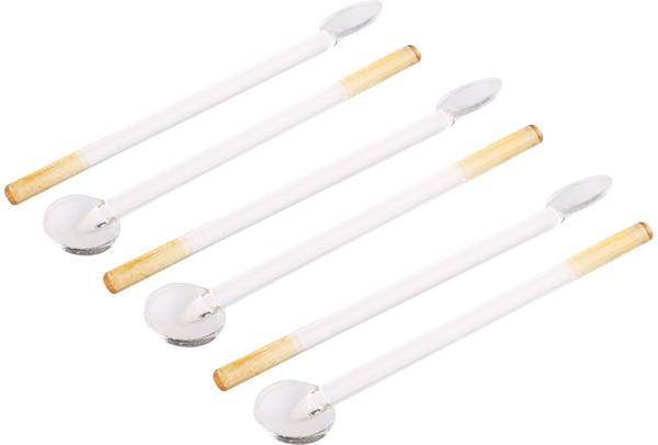 Dekonaz Cam Kaşık Seti | 6‘li | Altın | Krs-0004