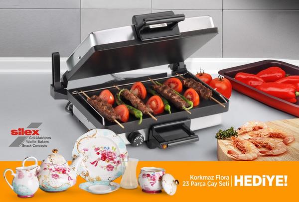 Silex Tost / Lahmacun / Izgara Makinesi | Gümüş | Korkmaz Çay Seti Hediyeli !