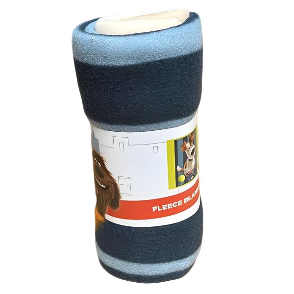 Kinderdecke mit fantastischem Muster | 100 % Polyester | Hund | marineblau | 100x140cm