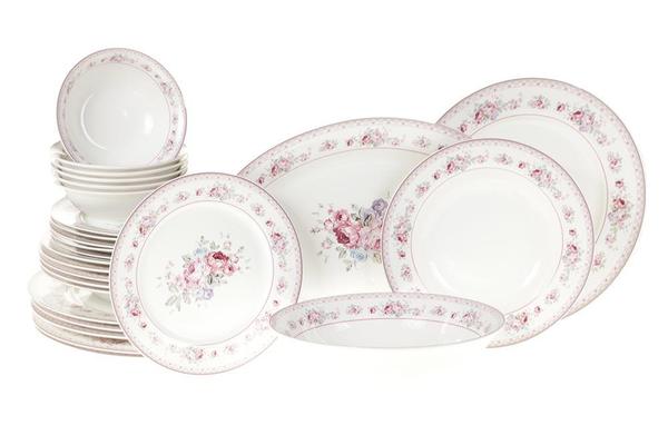 Duygu Dilay 26 Parça Porselen Yemek Takımı Yuvarlak | 6 Kişilik