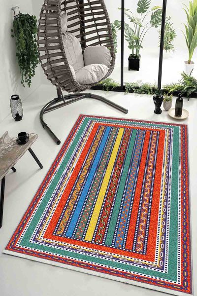 Birkilim Yıkanabilir Dekoratif Halı İpeksi Kaymaz Taban | MLN-IP-HK-003