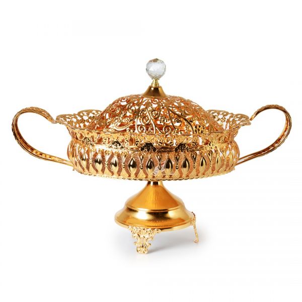 FUSS OVAL ZUCKER MANTEL SCHWARZ METALL GOLD | SILK-MSY018