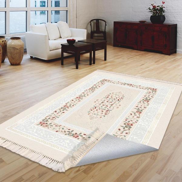 Milano Yıkanabilir Dekoratif Halı Kaymaz Taban | 8mm | Beyaz | MLN-HK010-1