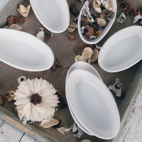 Matte White Sea Snack / Sauce 14 cm 6 Stück | Keramika