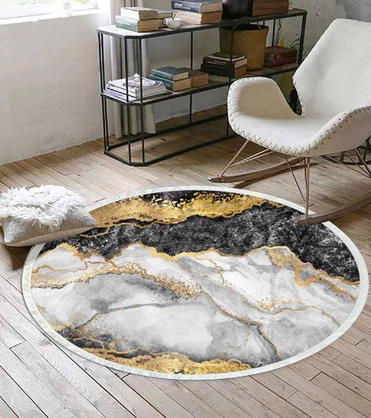 Birkilim Yuvarlak Yıkanabilir Dekoratif Halı İpeksi Kaymaz Taban | MLN-IP-YU-HT-316