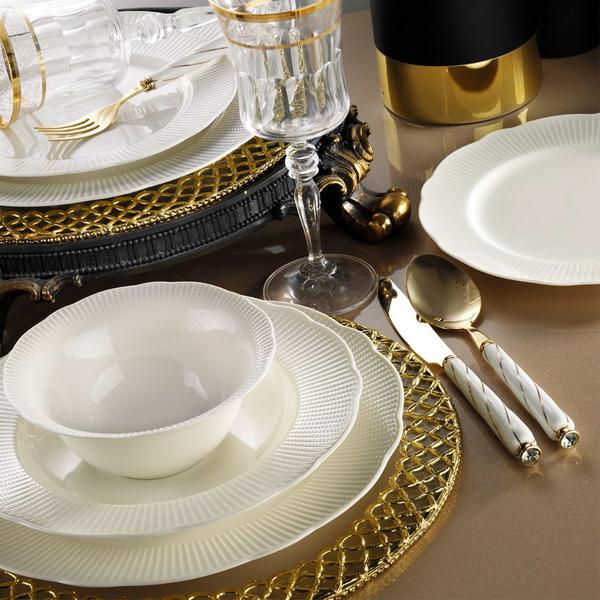 Kütahya Porselen Bone İlay Yemek Seti | 24 Parça | Yuvarlak | BNILY24Y2520