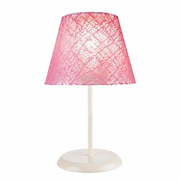Elva Lampshade Cream Foot Pink Fishnet Hat