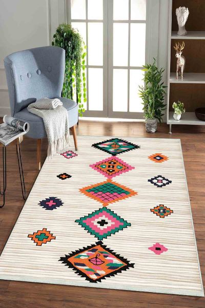 Birkilim Yıkanabilir Dekoratif Halı İpeksi Kaymaz Taban | MLN-IP-HK-0142