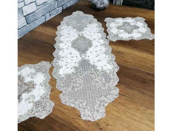 Serena Nakışlı Yatak Odası Ve Salon Takımı Krem Silver