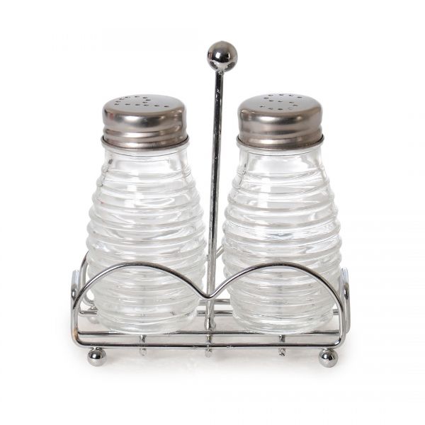 İpek Züccaciye | Metal Standlı Tuzluk & Biberlik