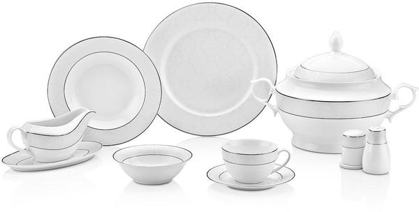 Taç Troya Leda 85 Parça Porselen Yemek Takımı | 12 Kişilik