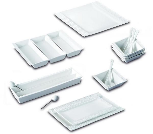 Schäfer 17 Parça Porselen Kahvaltı Seti | Beyaz | Dikdörtgen | 6 Kişilik 