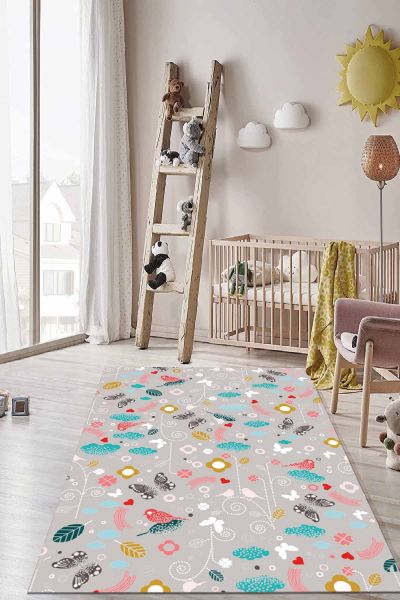 Birkilim Yıkanabilir İpeksi Kaymaz Taban Çocuk Odası Halısı | MLN-IP-HT-267