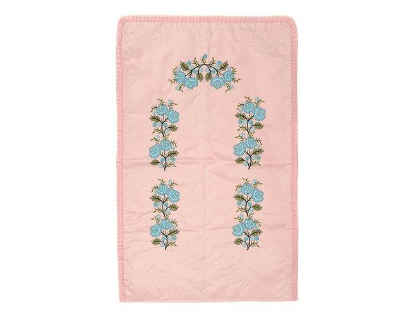 Kanaviçe Nakışlı Soft Seccade Pudra Turkuaz