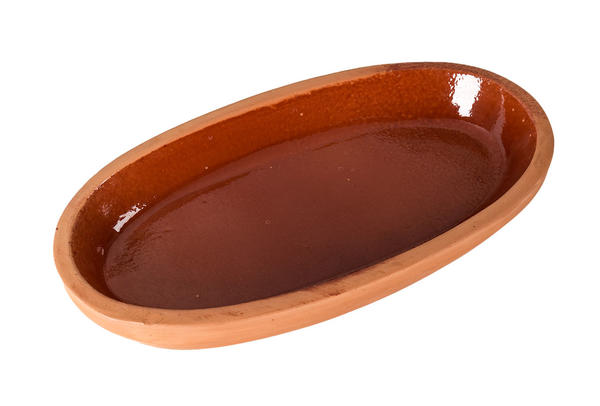 Dekonaz | Büyük Boy Sırlı Oval Güveç | Toprak