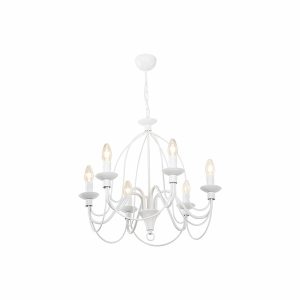 Alena 6 Chandelier White