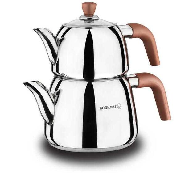 Korkmaz Rosa Vita 3.0 lt Çaydanlık Takımı| Paslanmaz Çelik | A049