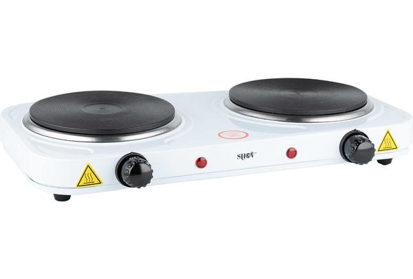 Shov İkili Elektrikli Ocak 2000W | Beyaz | UY-0028