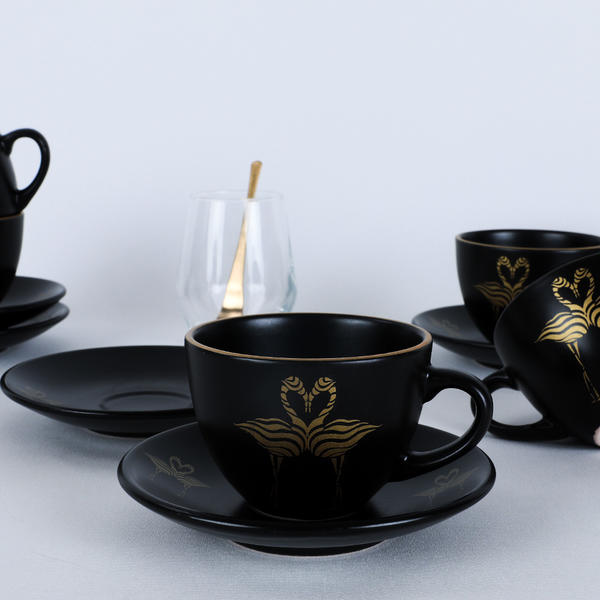 Service à thé Flamingo Gold 12 pièces pour 6 | Keramika