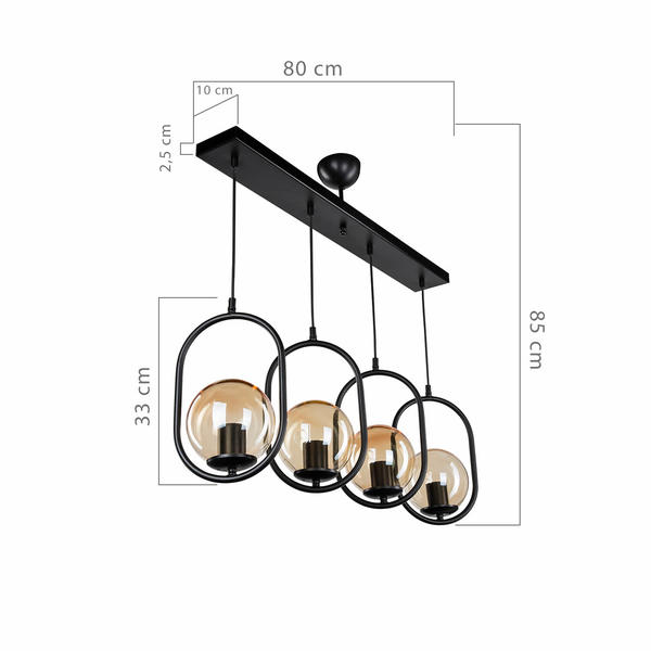 Lustre Narissa à 4 rangées