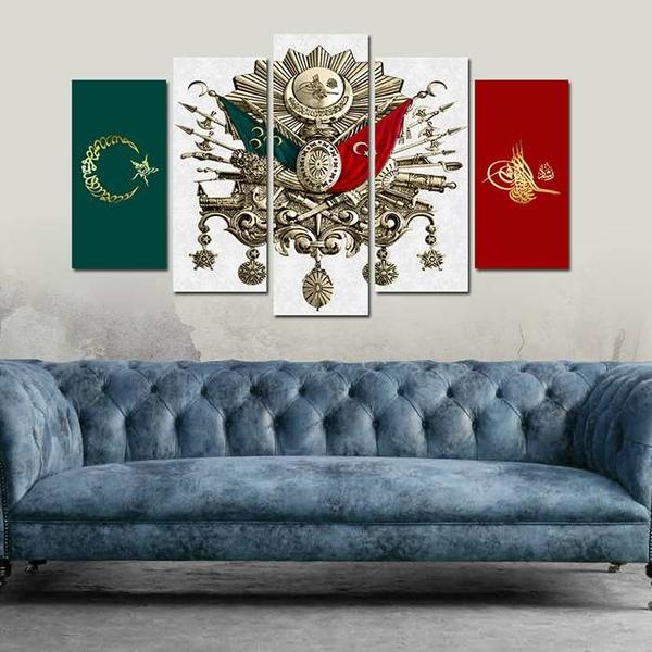 5 Parça Tablo - Osmanlı Ayyıldız