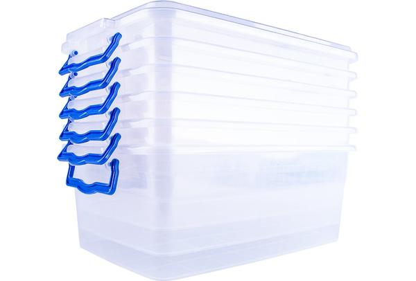 Violet 6 Adet Kapaklı Saklama Kutusu 11 Litre | İstiflenebilir | 471-Mix